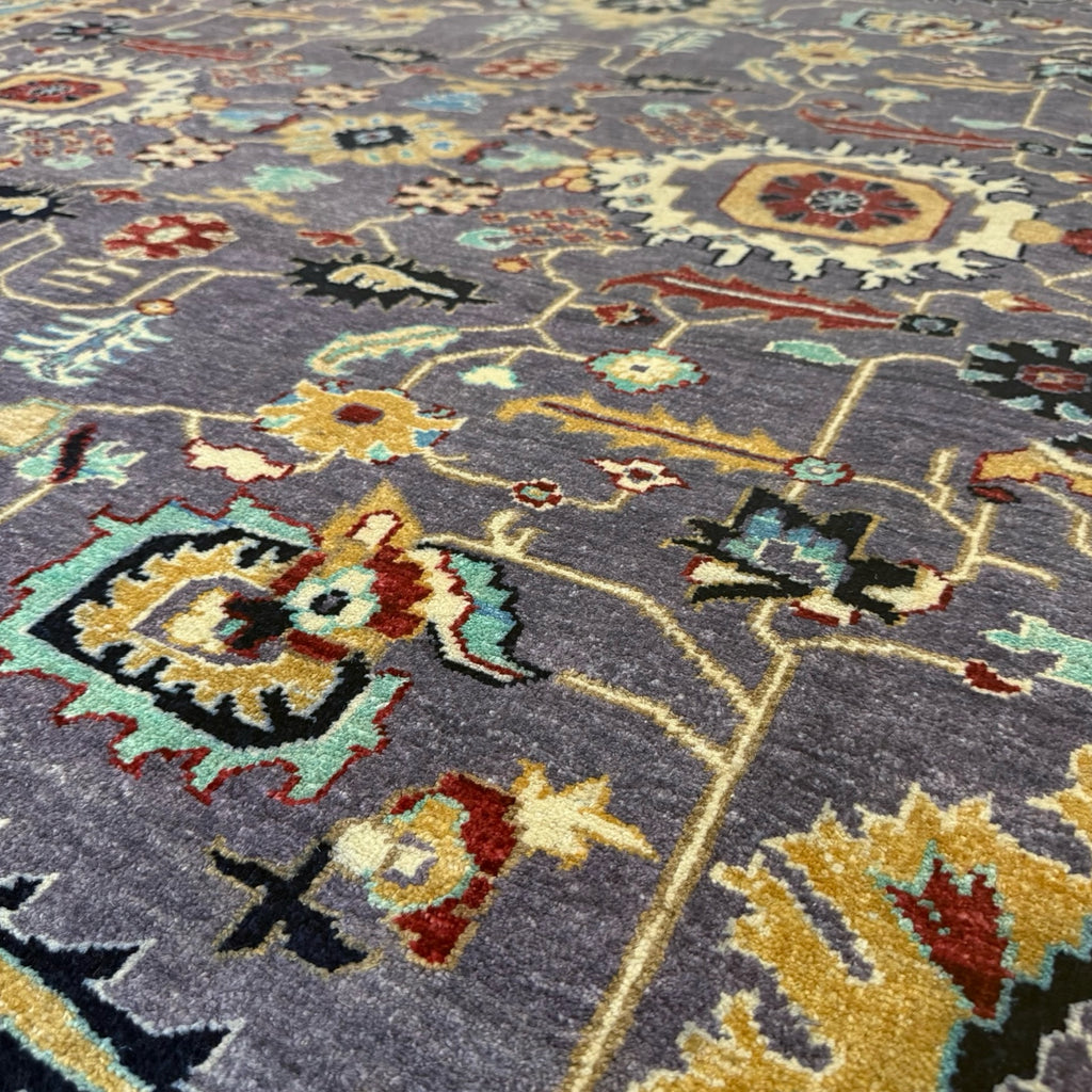 294 x 197 cm Afghan Chobi Veg-Dye Hand-Knotted Wool Rug