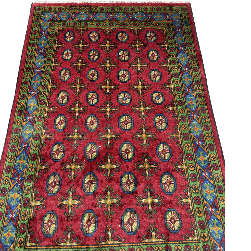 190 x 116 cm Hand-Woven Color Afghan Akche Wool Rug
