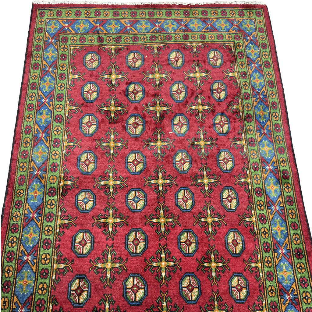 190 x 116 cm Hand-Woven Color Afghan Akche Wool Rug