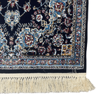 Navy Persian Mashad runner rug detail