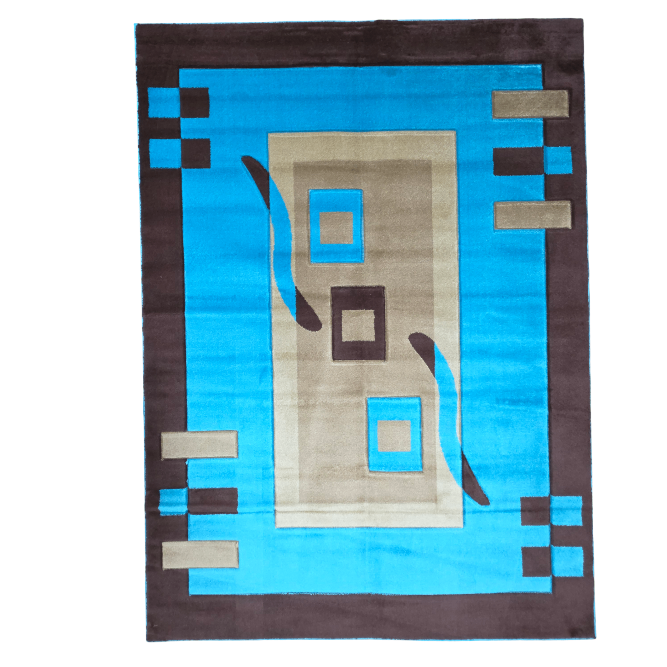 220 x 160 cm Turkish Blue Modern Machine Made Rug