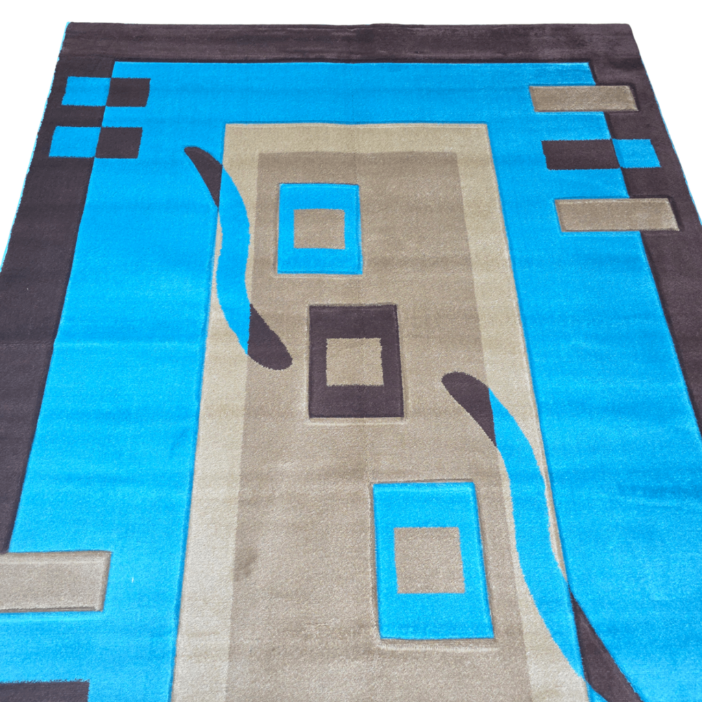 220 x 160 cm Turkish Blue Modern Machine Made Rug