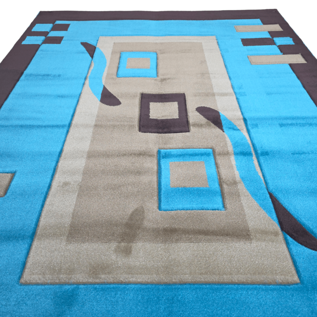 220 x 160 cm Turkish Blue Modern Machine Made Rug