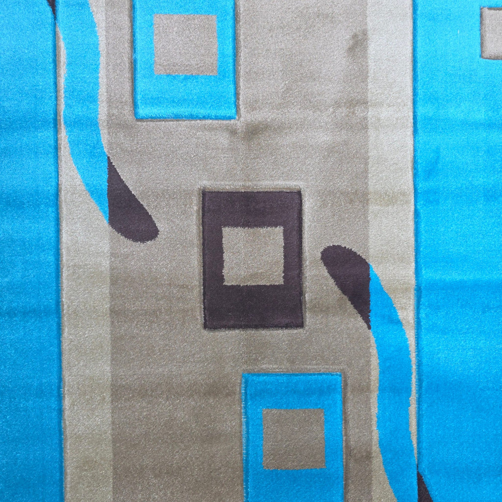 220 x 160 cm Turkish Blue Modern Machine Made Rug