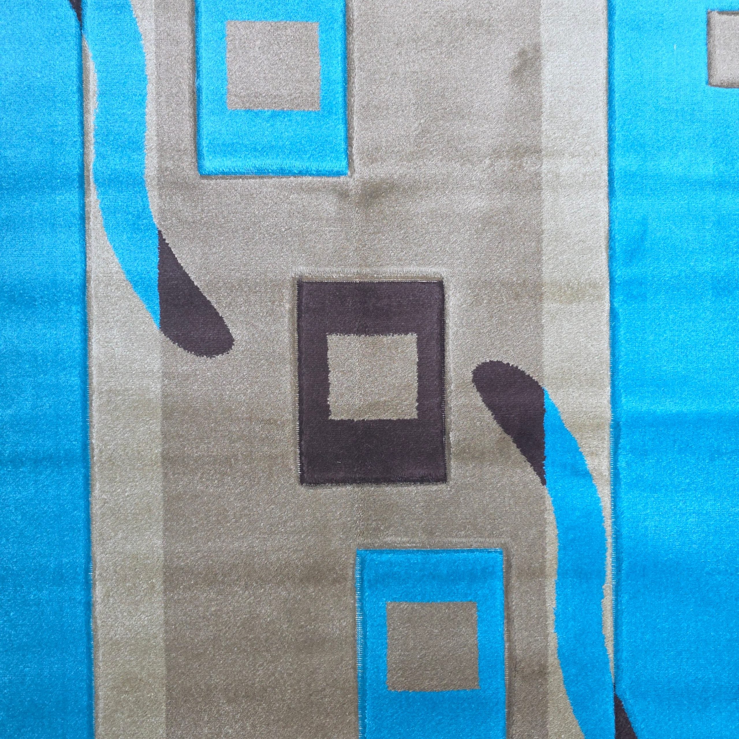 220 x 160 cm Turkish Blue Modern Machine Made Rug