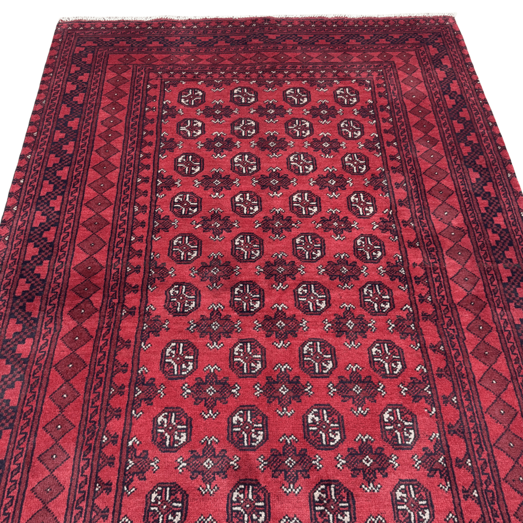 234 x 158 cm Hand-Knotted Afghan Bokhara Akche Rug