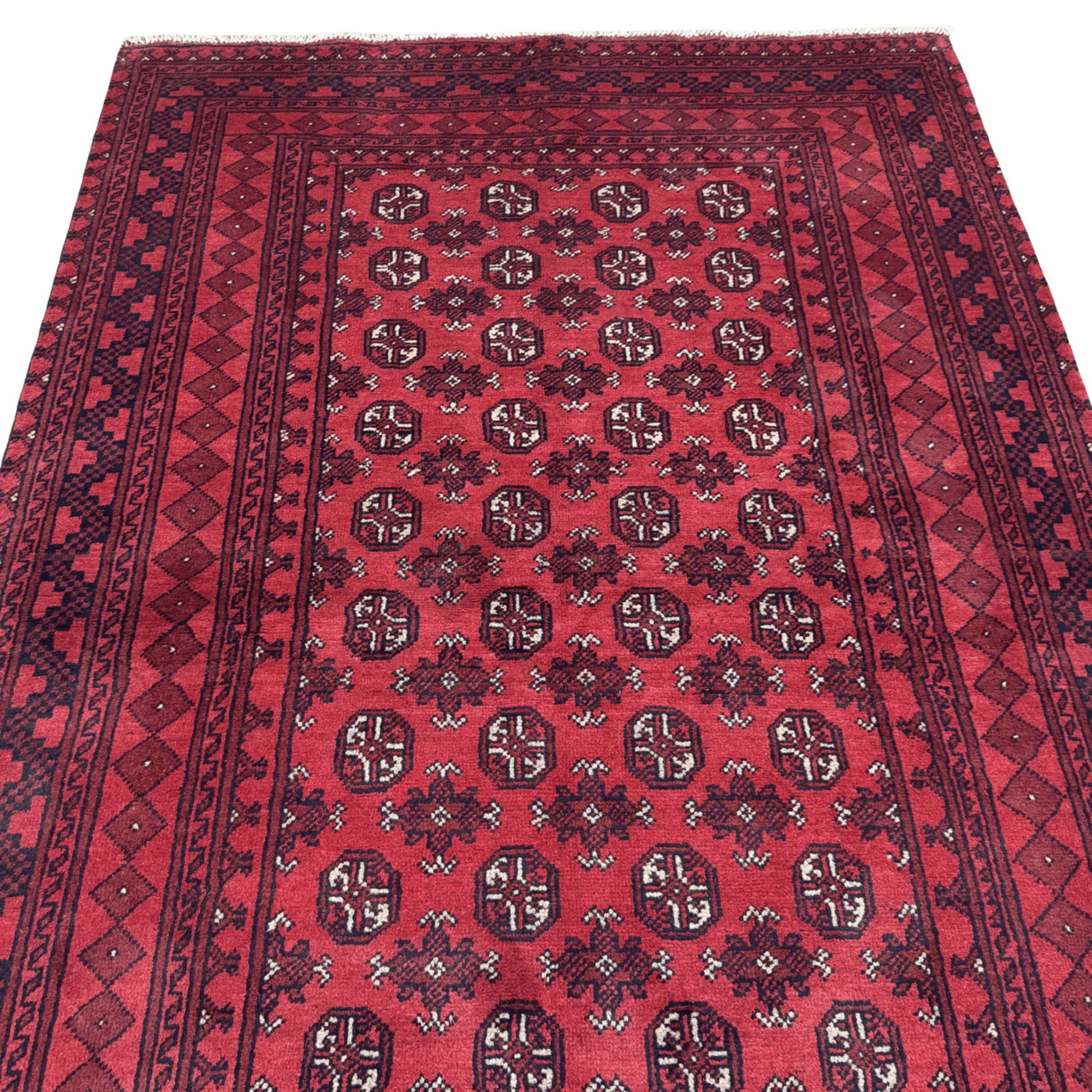 234 x 158 cm Hand-Knotted Afghan Bokhara Akche Rug