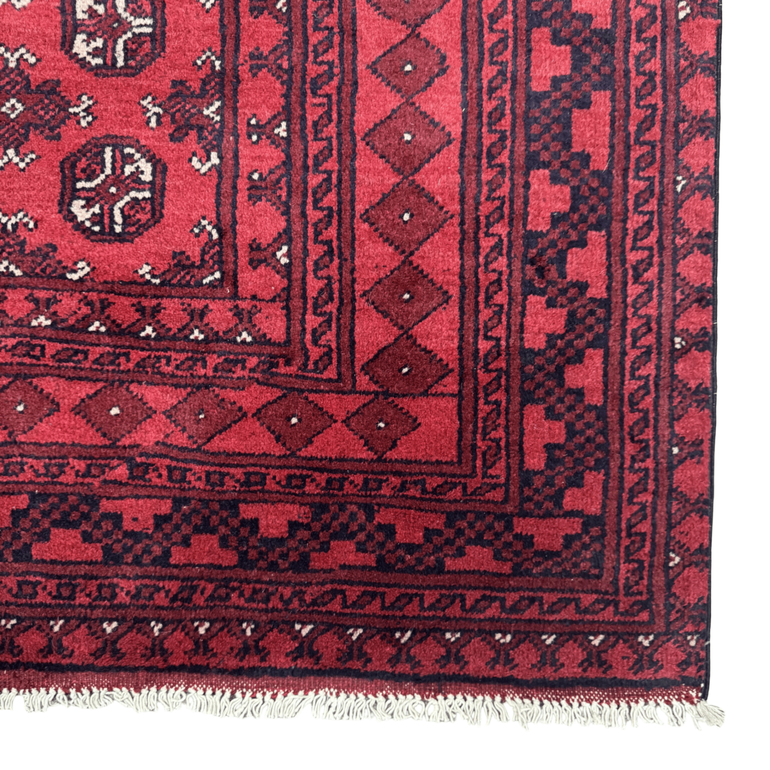 234 x 158 cm Hand-Knotted Afghan Bokhara Akche Rug