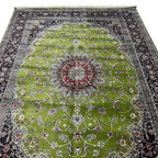 350cm x 250cm Persian Mashad Green Machine Made Rug