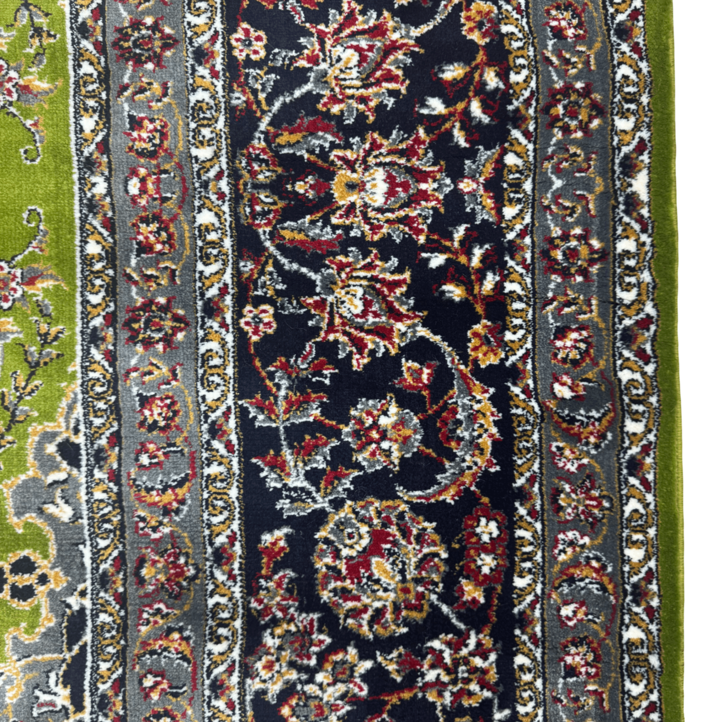 350cm x 250cm Persian Mashad Green Machine Made Rug
