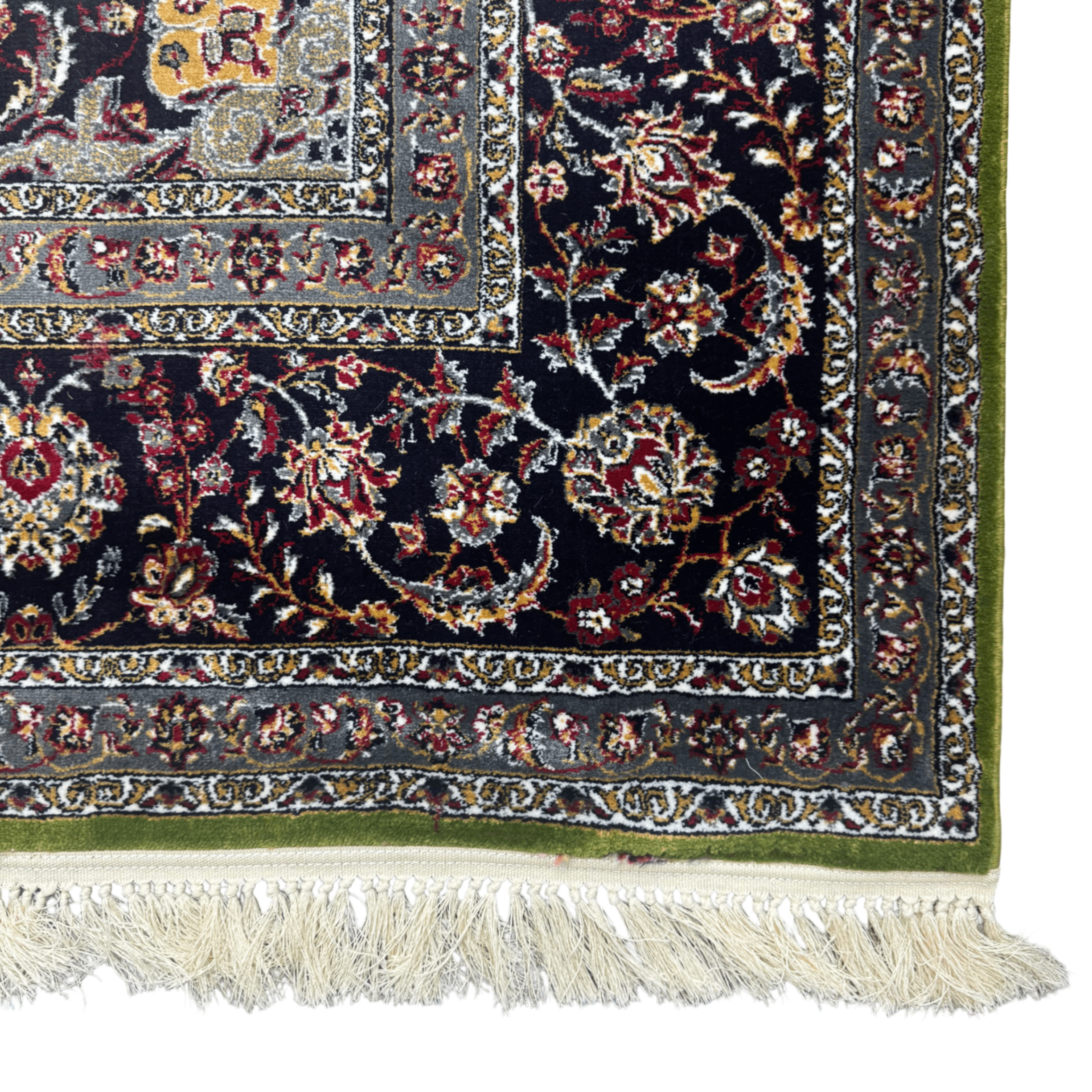 350cm x 250cm Persian Mashad Green Machine Made Rug