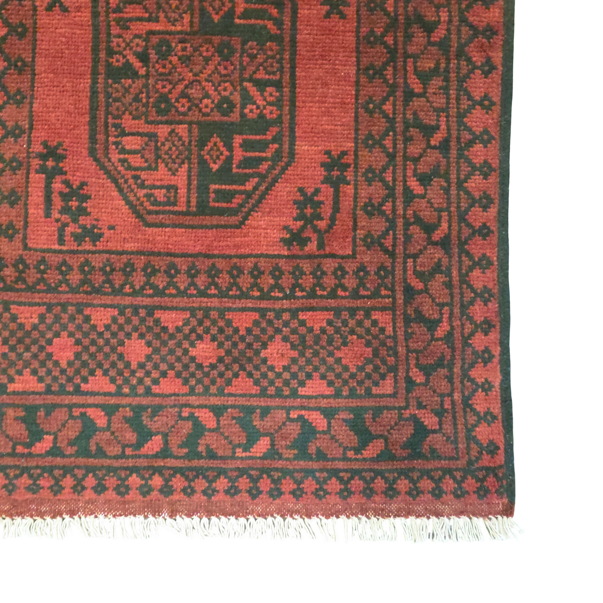 294 x 77 cm Hand-Knotted Red Afghan Akche Runner Rug