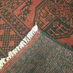 294 x 77 cm Hand-Knotted Red Afghan Akche Runner Rug