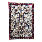 290 x 200 cm Persian Style Sickle Leaf Machine Made Rug in Red & Cream