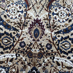 Red and cream sickle leaf rug detail