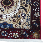 Red and cream sickle leaf rug detail