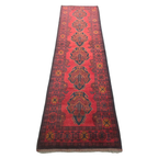 300 x 80 cm Hand Knotted Afghan Turkmen Wool Runner Rug