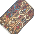 60 x 40 cm Afghan Chobi Hand-Knotted Wool Rug in Dark Brown