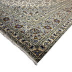 400 x 285 cm Hand Knotted Persian Kashan – Grey Ivory Wool Rug