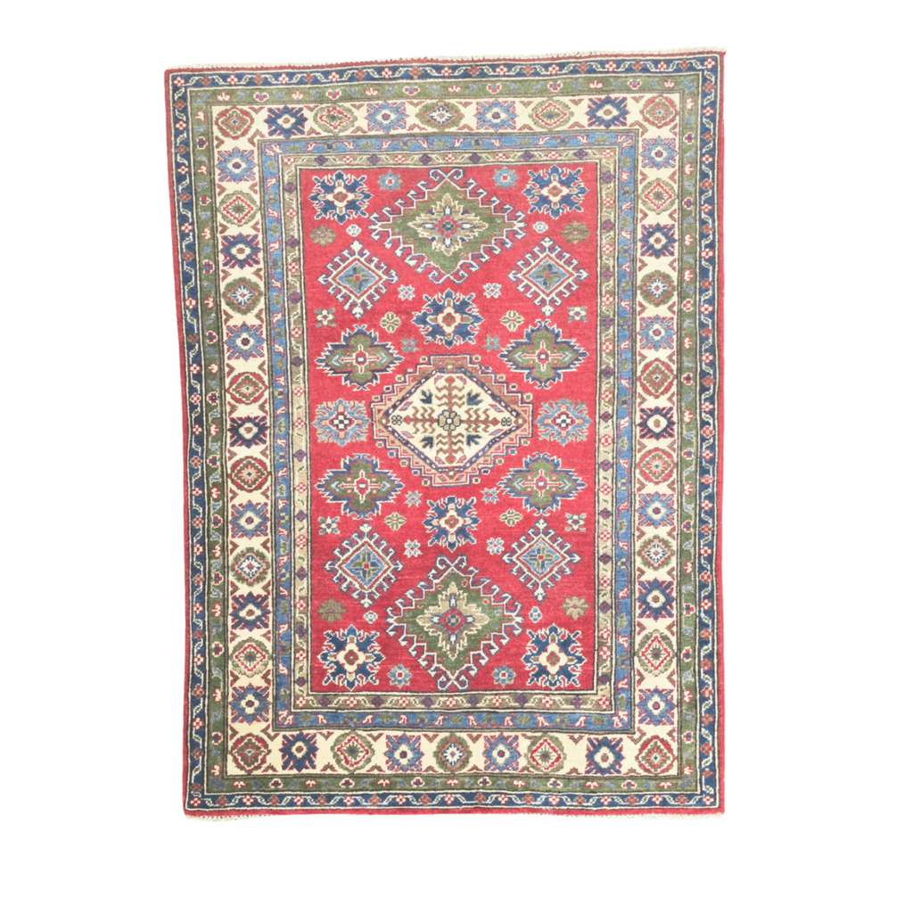 163 x 121 cm Hand Knotted Afghan Kazak Rug
