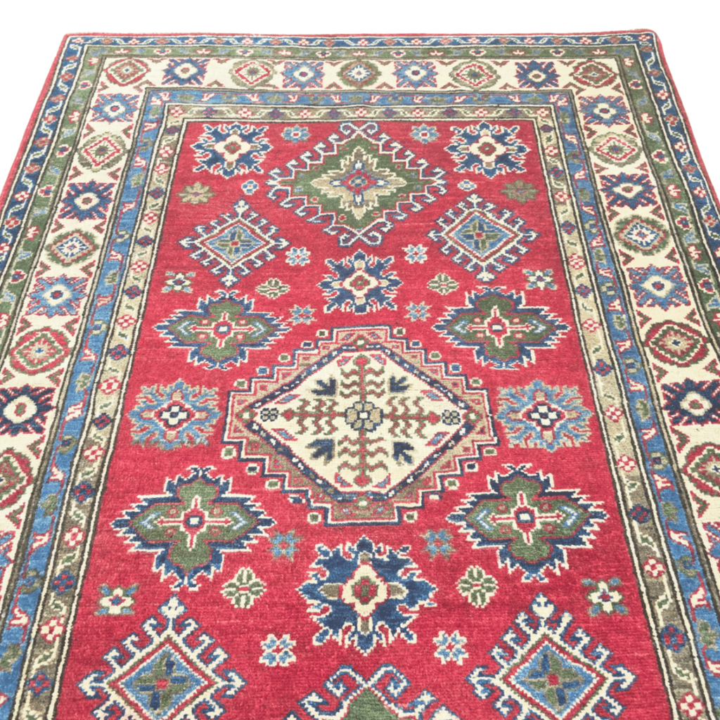 163 x 121 cm Hand Knotted Afghan Kazak Rug