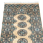 185 x 62 cm Hand Knotted Beige Karachi Bokhara – Wool Runner Rug