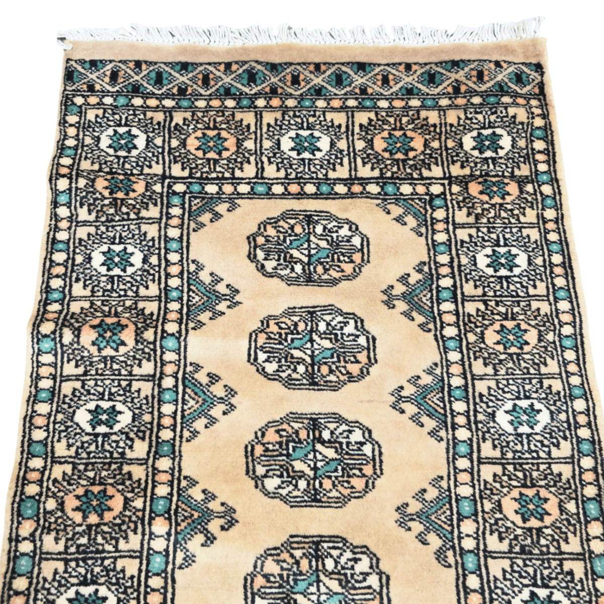 185 x 62 cm Hand Knotted Beige Karachi Bokhara – Wool Runner Rug