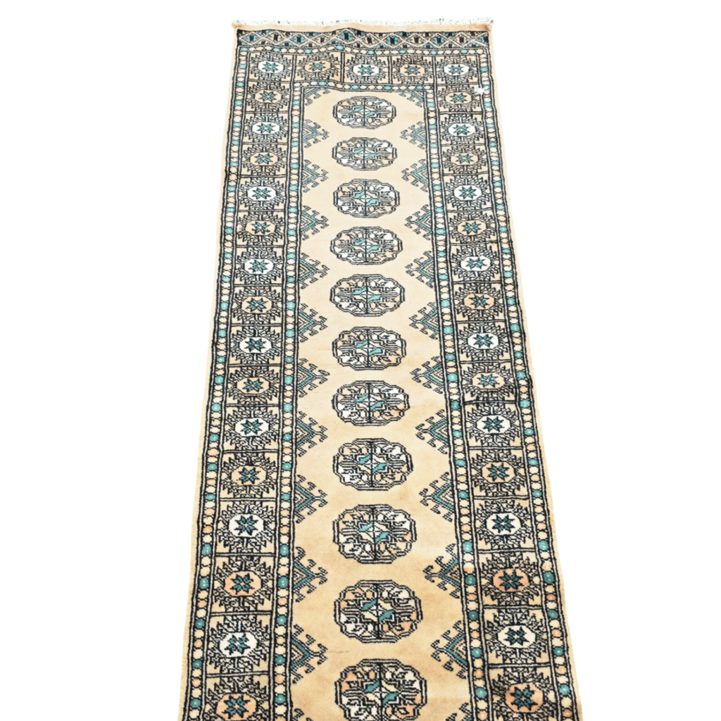 185 x 62 cm Hand Knotted Beige Karachi Bokhara – Wool Runner Rug