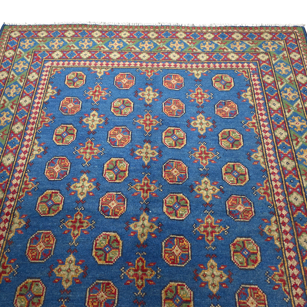 193 x 150 cm Hand-Woven Color Afghan Akche Wool Rug
