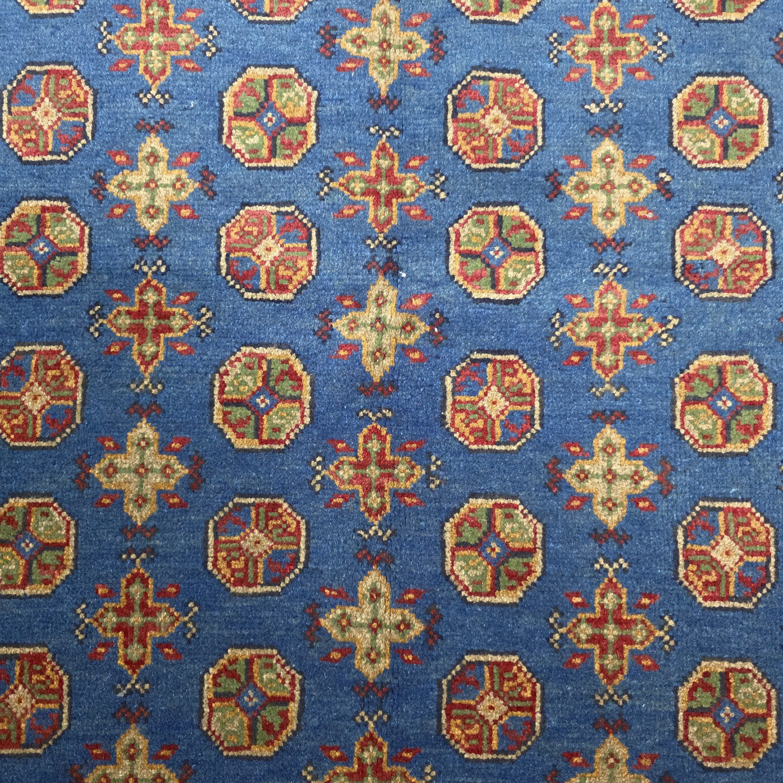 193 x 150 cm Hand-Woven Color Afghan Akche Wool Rug