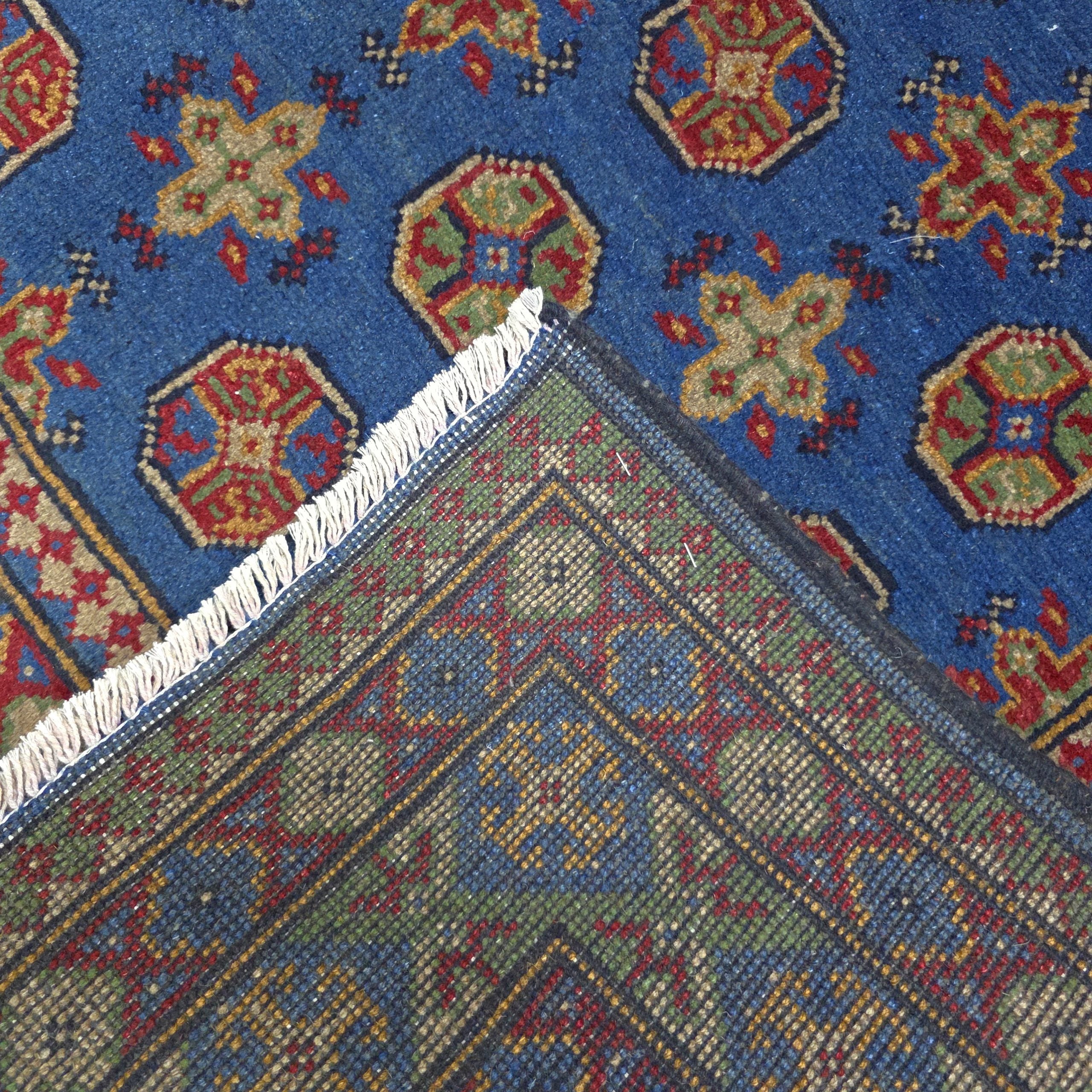 193 x 150 cm Hand-Woven Color Afghan Akche Wool Rug