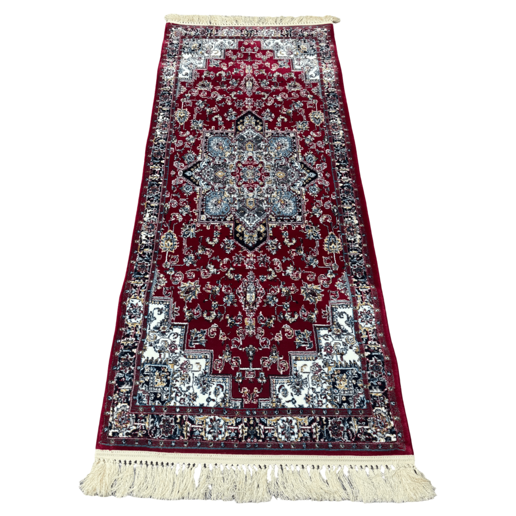 200 x 80 cm Persian Design Machine Made Runner Rug in Maroon