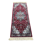 Maroon Persian design runner rug detail