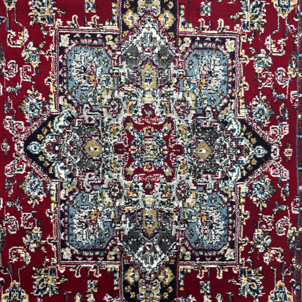 Maroon Persian design runner rug detail