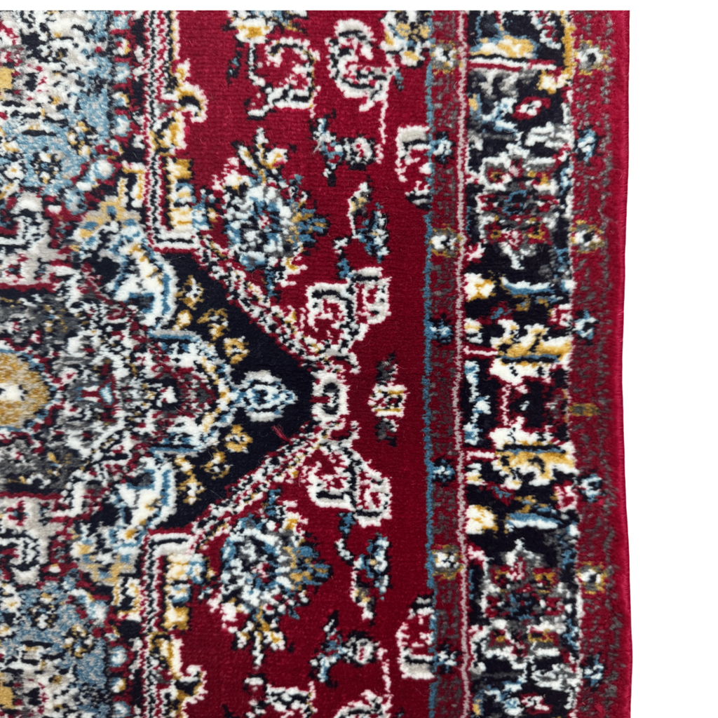 Maroon Persian design runner rug detail