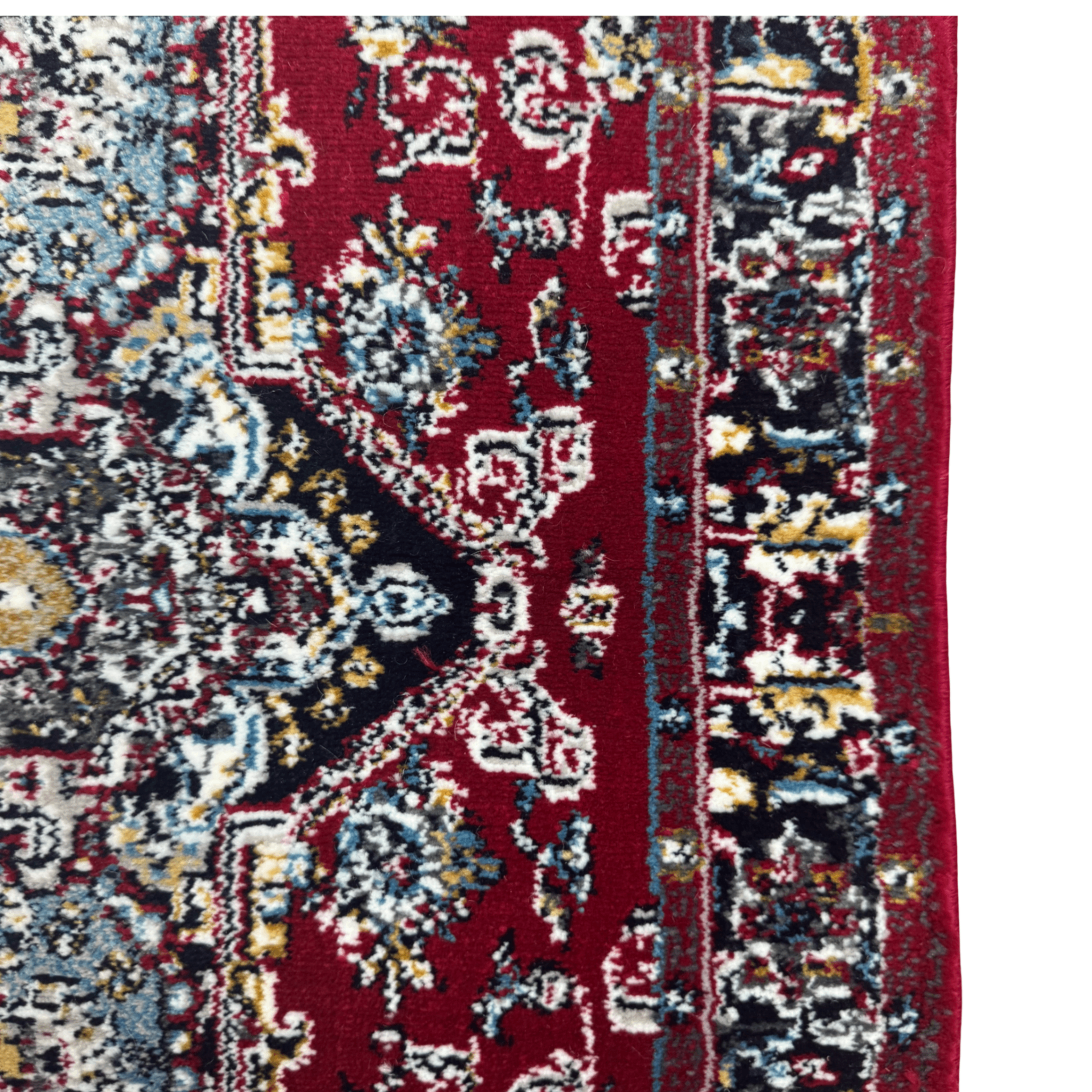 Maroon Persian design runner rug detail