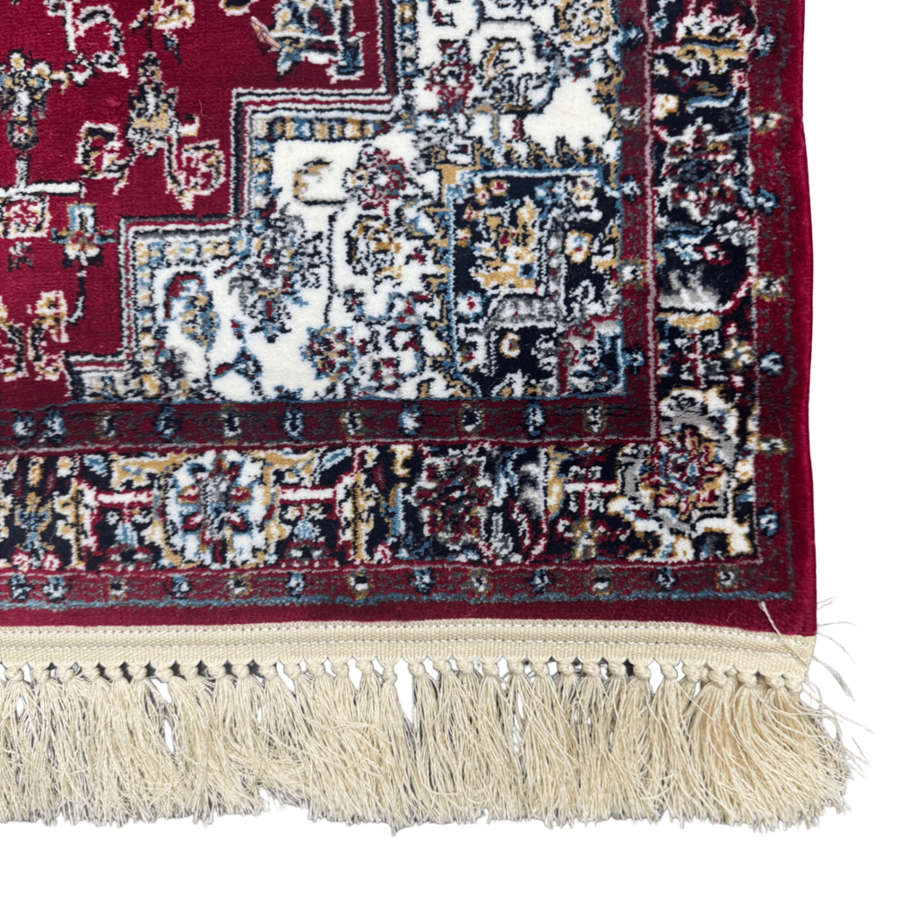 Maroon Persian design runner rug detail