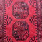202 x 108 cm Hand-Woven Red Afghan Akche Runner Rug