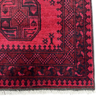202 x 108 cm Hand-Woven Red Afghan Akche Runner Rug