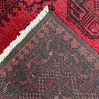 202 x 108 cm Hand-Woven Red Afghan Akche Runner Rug
