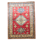 205 x 152 cm Hand Knotted Afghan Kazak – Wool Rug