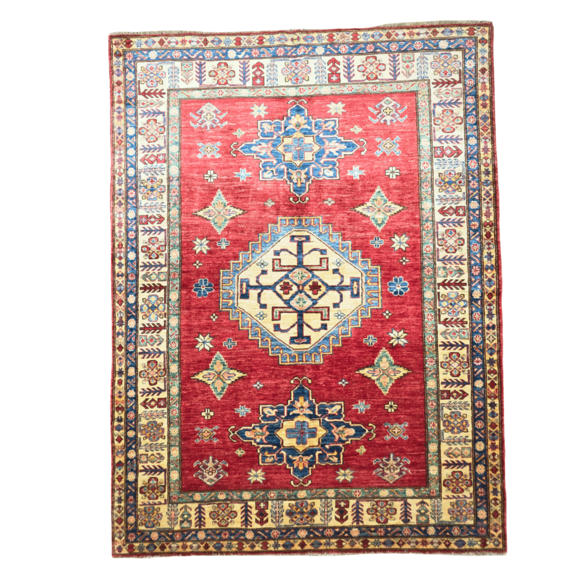 205 x 152 cm Hand Knotted Afghan Kazak – Wool Rug