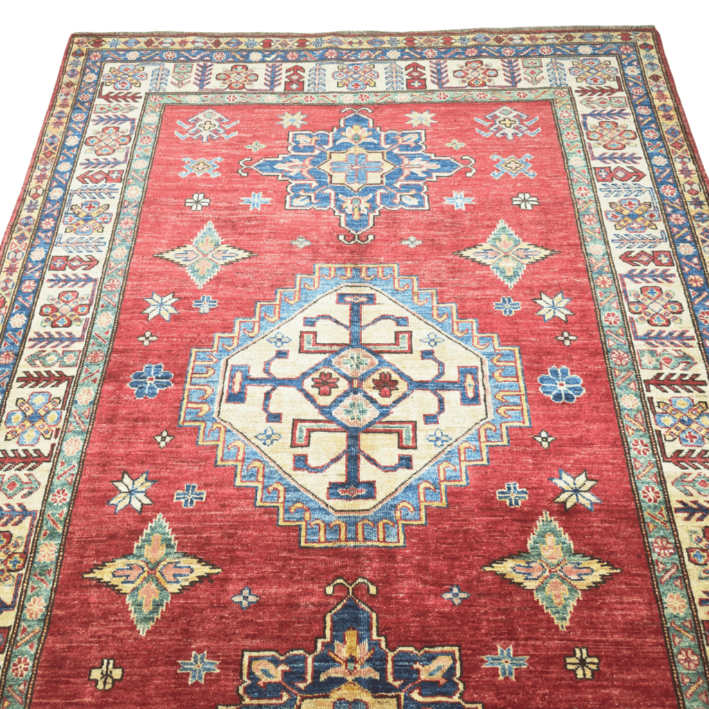 205 x 152 cm Hand Knotted Afghan Kazak – Wool Rug