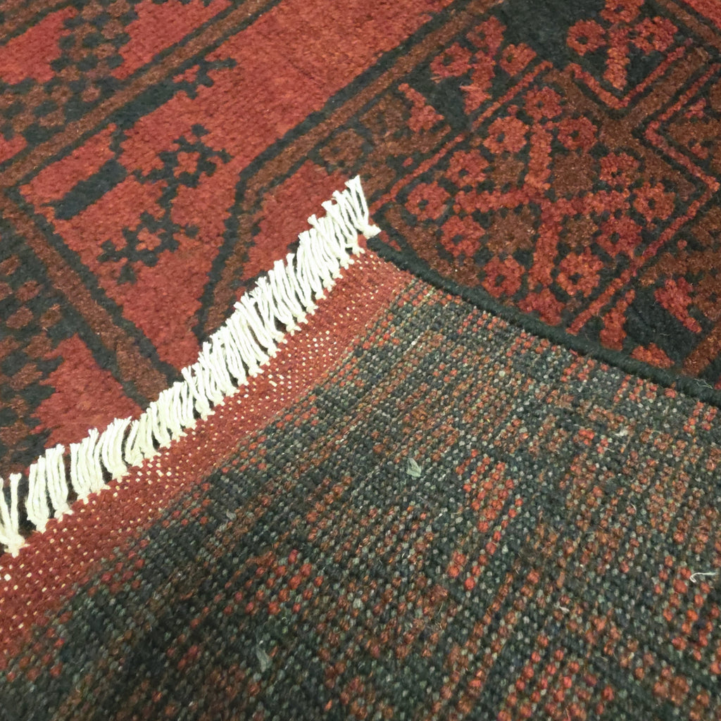 292 x 75 cm Hand-Knotted Red Afghan Akche Runner Rug
