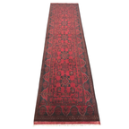 299 x 80 cm Hand Knotted Afghan Turkmen Wool Runner Rug