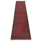 299 x 80 cm Hand Knotted Afghan Turkmen Wool Runner Rug