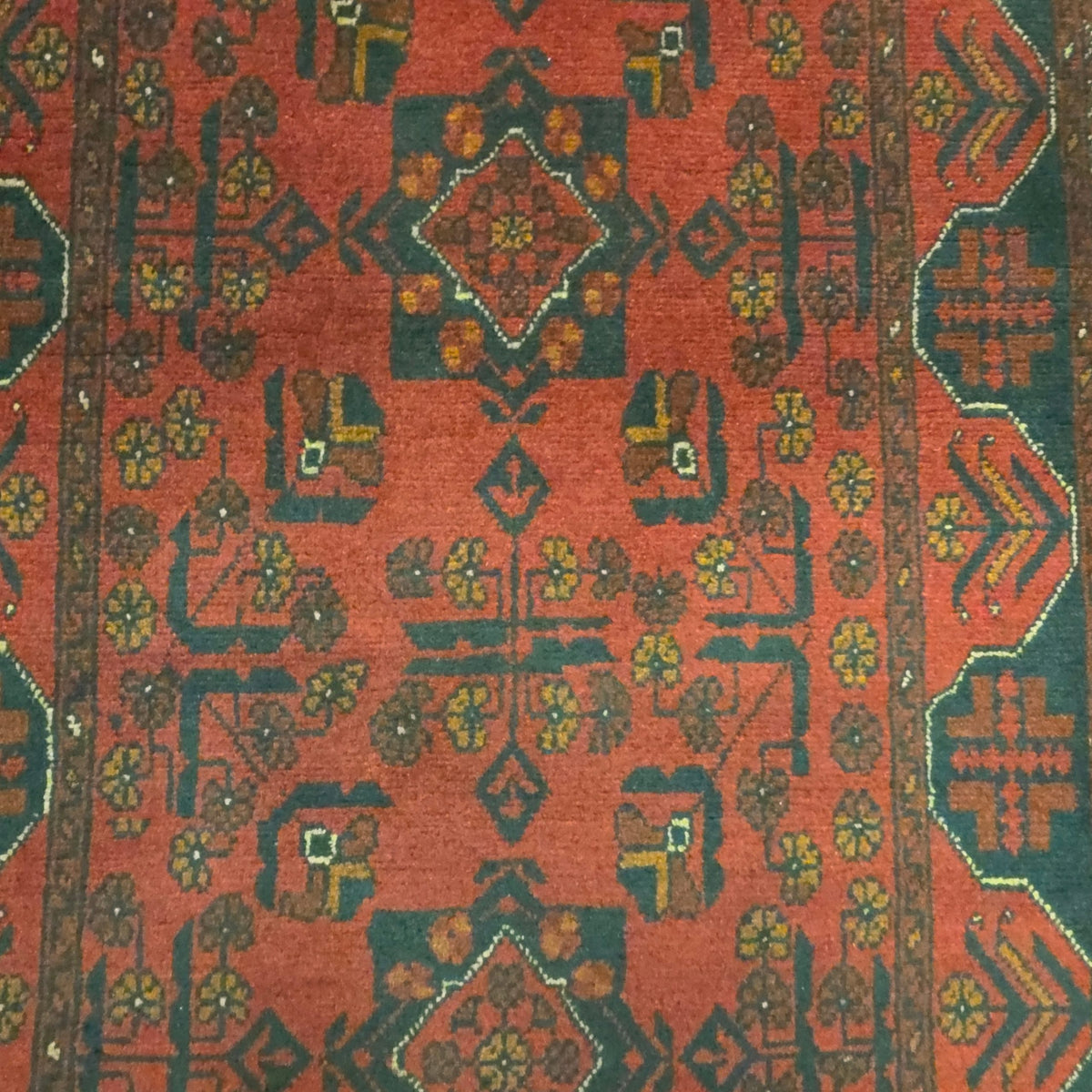 299 x 80 cm Hand Knotted Afghan Turkmen Wool Runner Rug