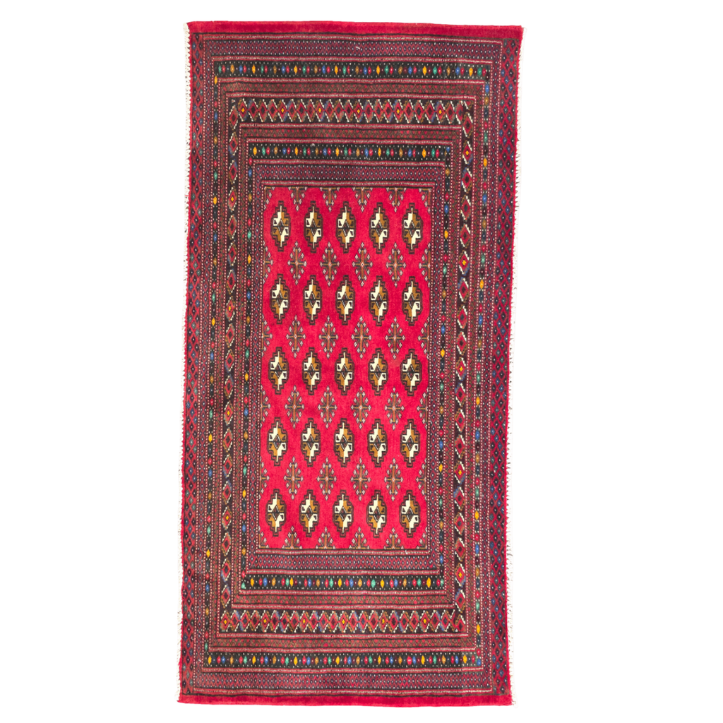 137 x 66 cm Hand-Knotted Persian Turkmen Rug