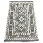 150 x 100 cm Hand-Woven Afghan Kilim Rug – Wool Flatweave