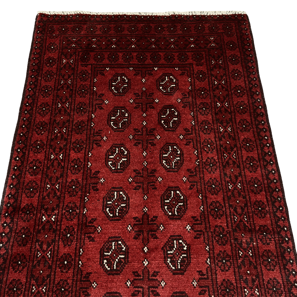 198 x 100 cm Hand-Woven Afghan Akche Rug